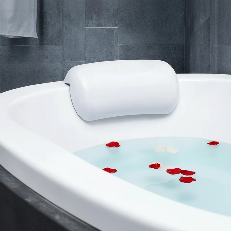 Euroselle Waterproof Tub Pillow Ergonomic Non Slip Bath Comfort Support