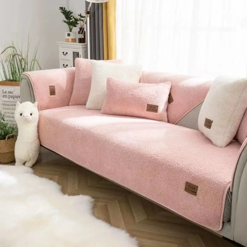 Euroselle Plush Lambswool Sofa Cover For Warmth And Protection