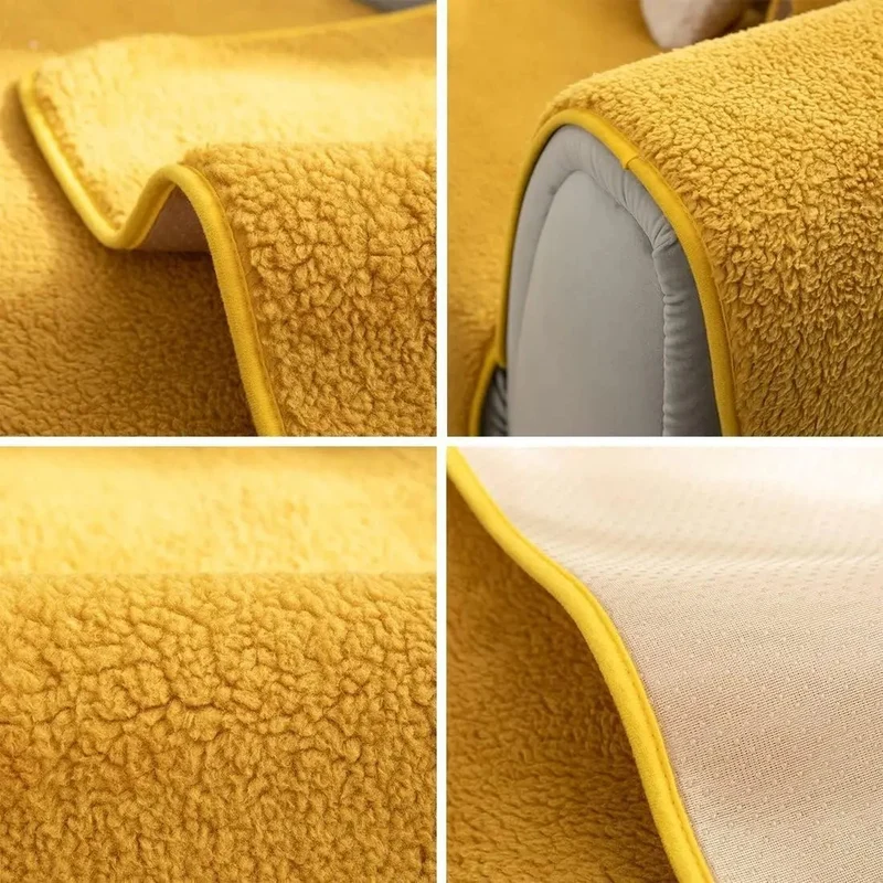 Euroselle Plush Lambswool Sofa Cover For Warmth And Protection