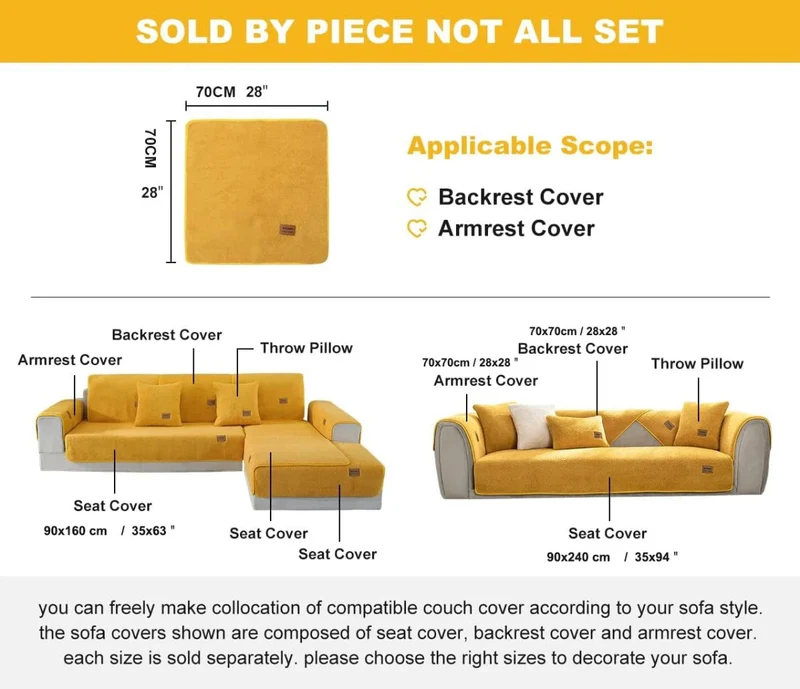 Euroselle Plush Lambswool Sofa Cover For Warmth And Protection