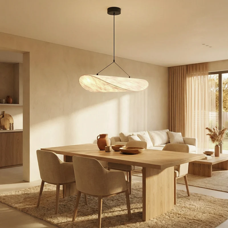 LumaSilk Japandi Style Pendant Light From Euroselle In Elegant Minimalist Design