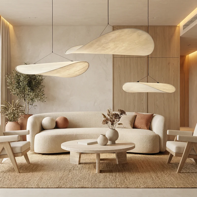 LumaSilk Japandi Style Pendant Light From Euroselle In Elegant Minimalist Design