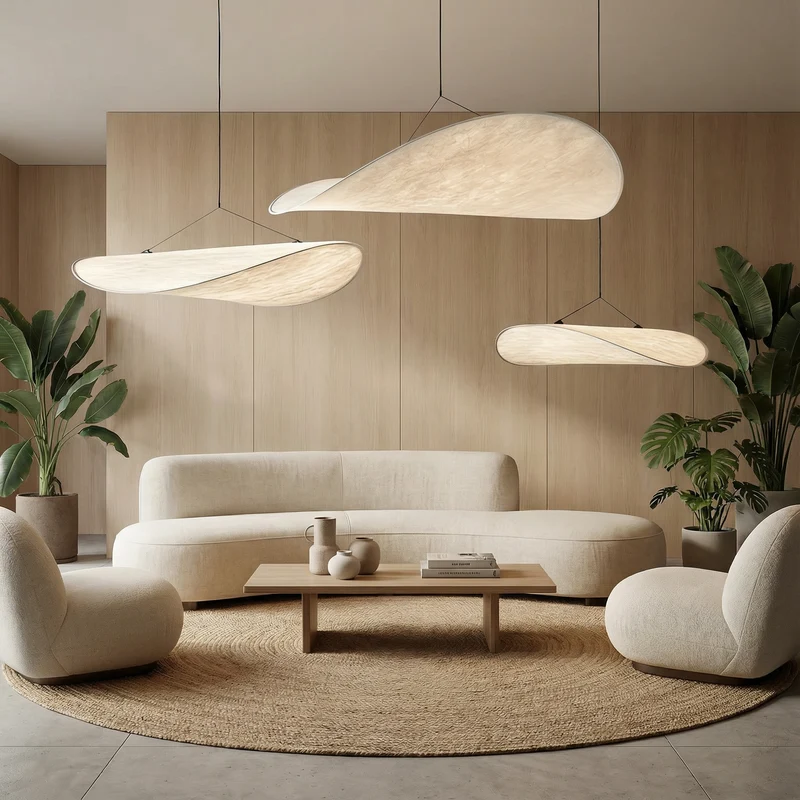 LumaSilk Japandi Style Pendant Light From Euroselle In Elegant Minimalist Design