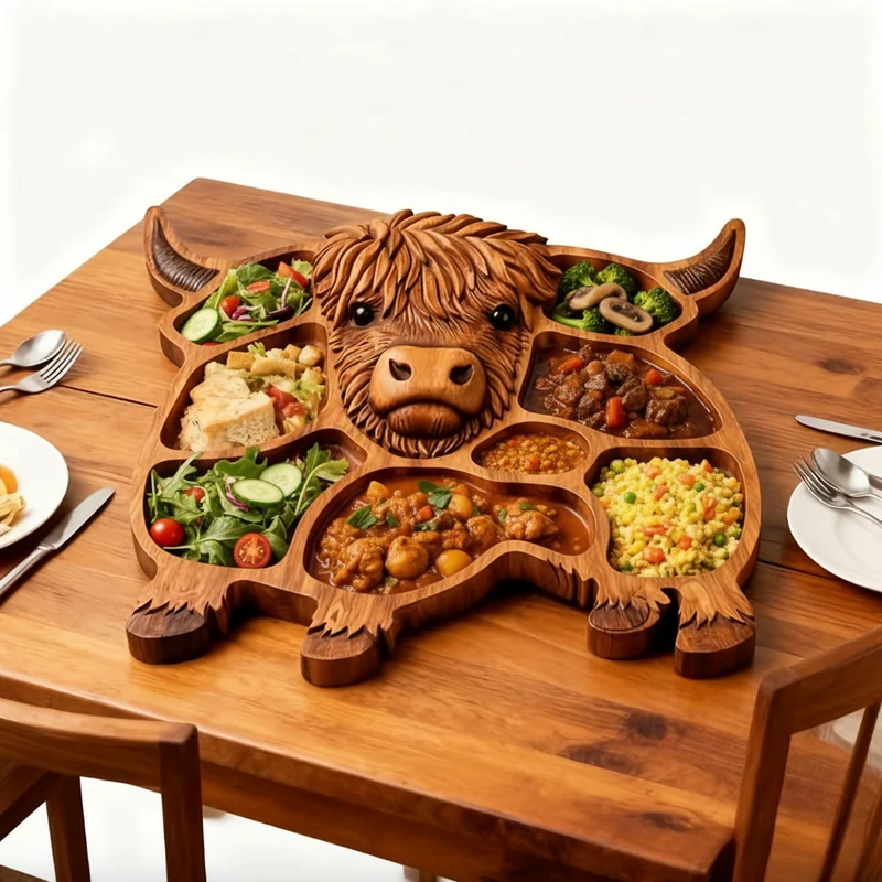 Euroselle Cow Shaped Wooden Charcuterie Board For Cheese And Meats