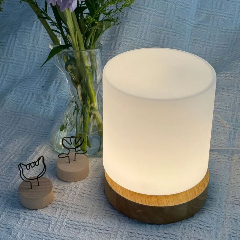 Mini Glass Table Lamp With 360 Degree Illumination For Nightstands Euroselle