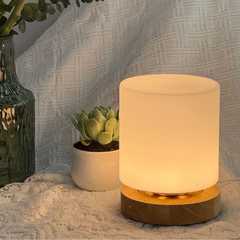 Mini Glass Table Lamp With 360 Degree Illumination For Nightstands Euroselle