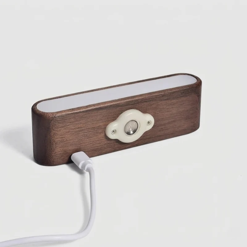 Wall Light LED Rechargeable Wood Magnetic 360 Degree Rotatable Euroselle