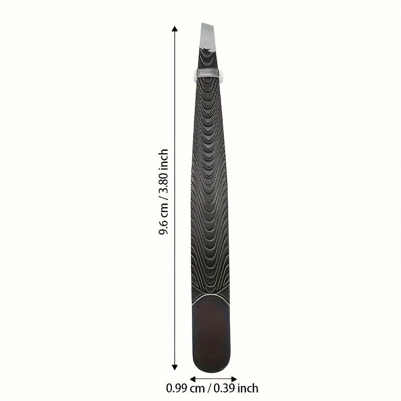Euroselle Black Angled Eyebrow Tweezers With High Precision
