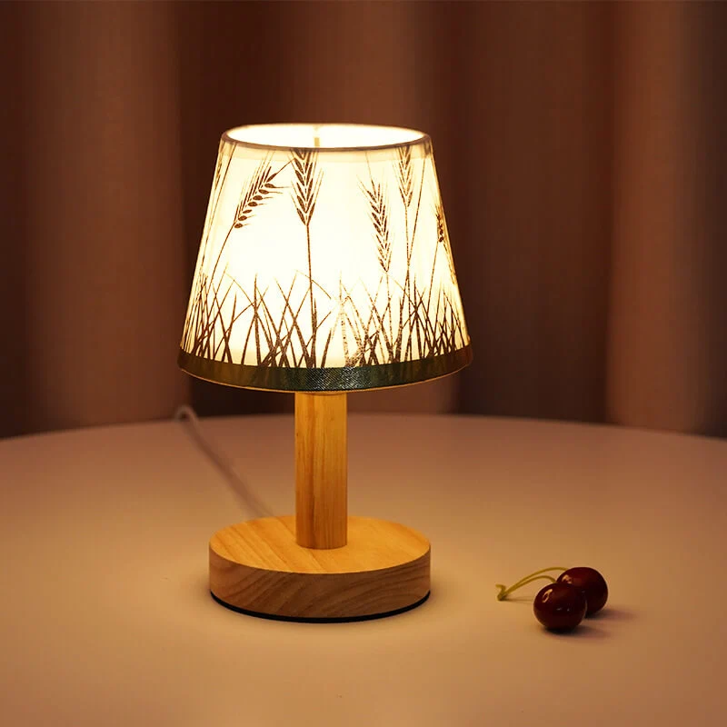 Euroselle Modern LED Table Lamp With USB Plug-In And Vintage Linen Shade For Bedside And Living Room
