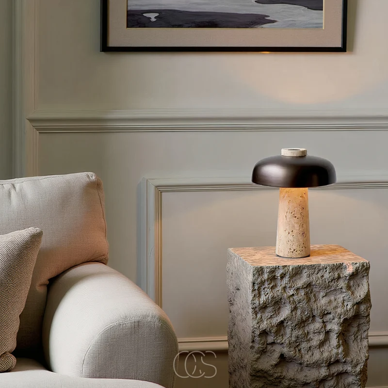 Euroselle Stone Finish Table Lamp For Modern Home Decor And Ambience