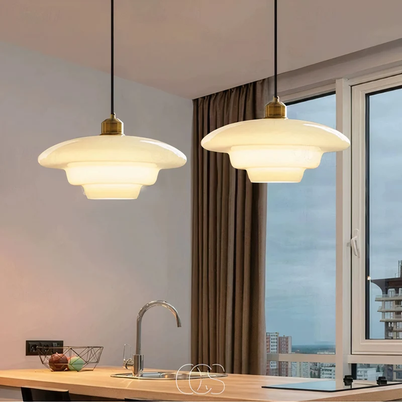 Perle Brass and Glass Pendant Light for Living Rooms by Euroselle