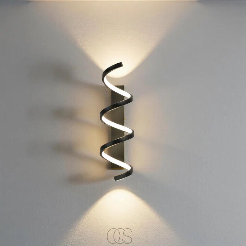 Euroselle Spiral LED Wall Light Dimmable Warm Ambient Accent Lamp
