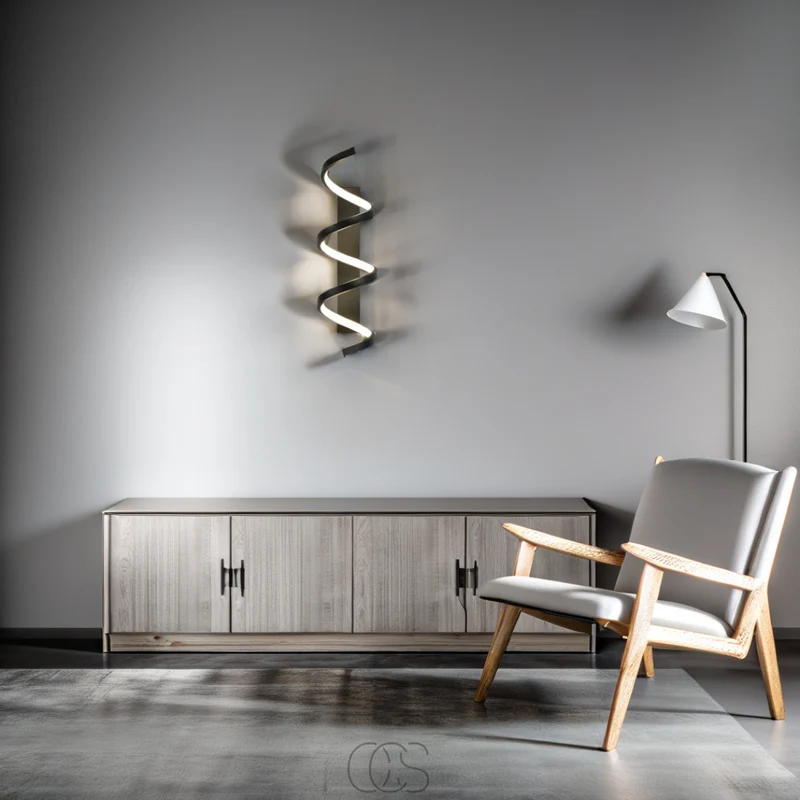 Euroselle Spiral LED Wall Light Dimmable Warm Ambient Accent Lamp