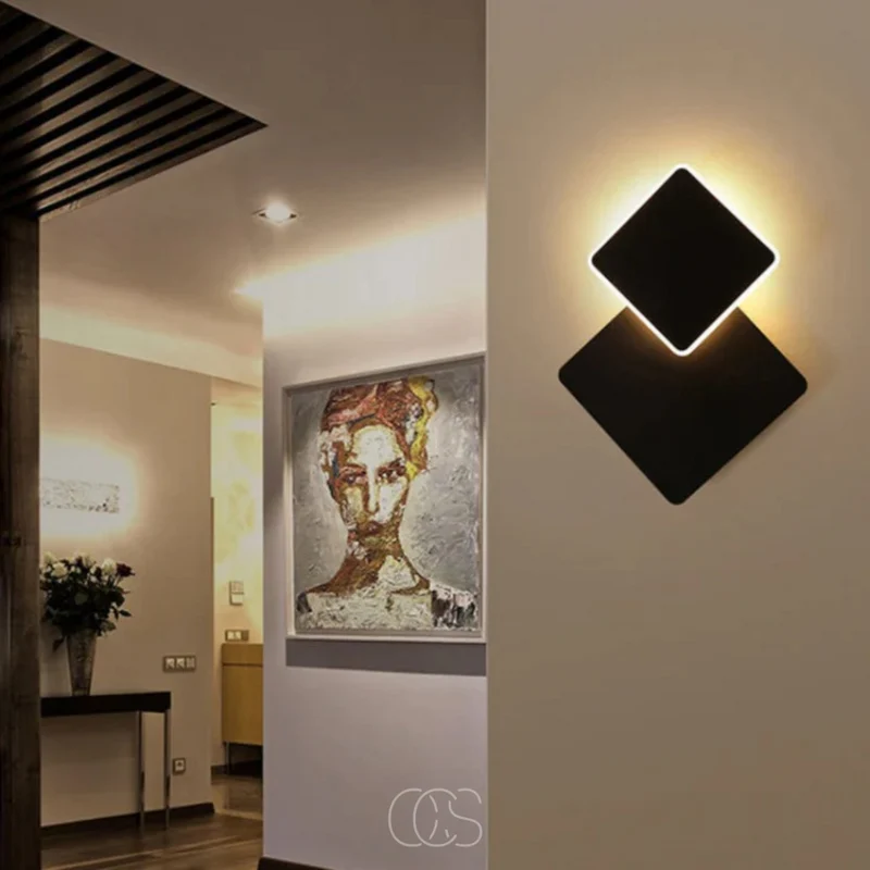 Euroselle Interlocking Double Cube Wall Lamp For Warm Ambient Glow