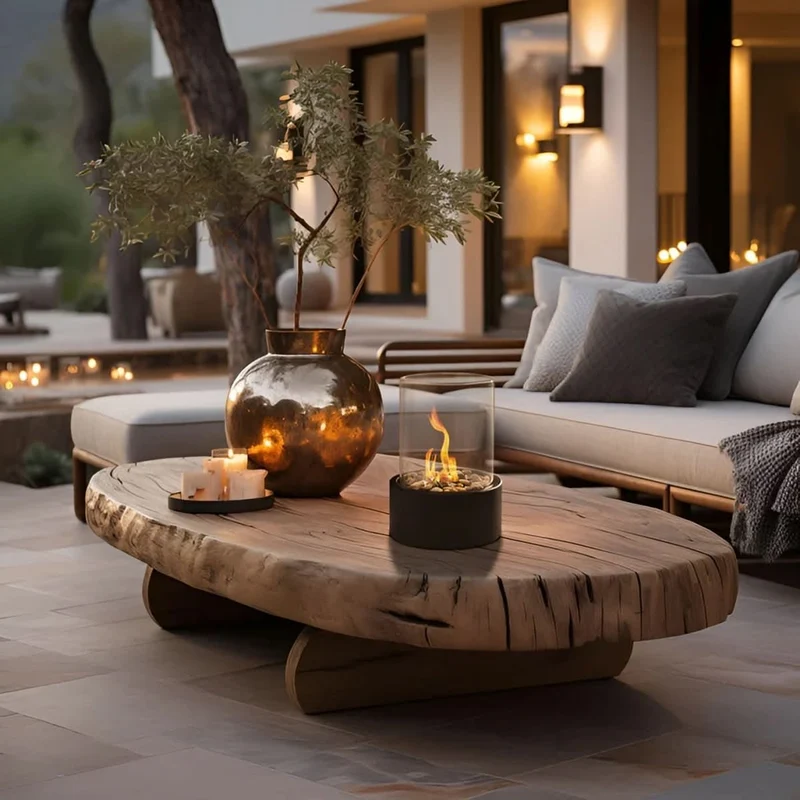 Euroselle Portable Table Fireplace With Clean-Burning Smoke-Free Ambient Flame Indoor Outdoor Use