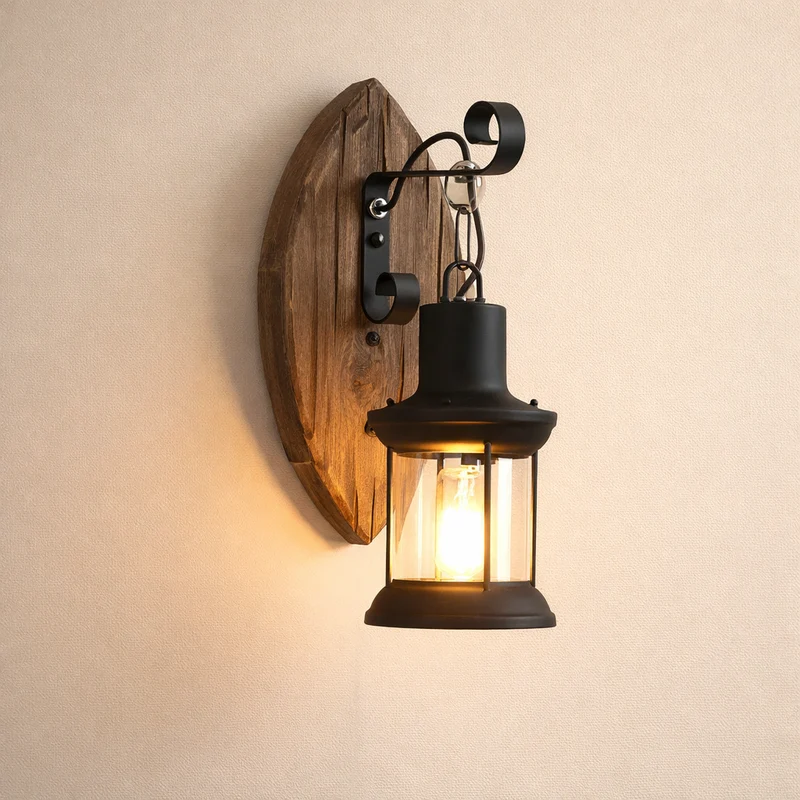 Euroselle Wall Lamp Vintage Industrial LED 220V Rustic Indoor Sconce Light Fixture
