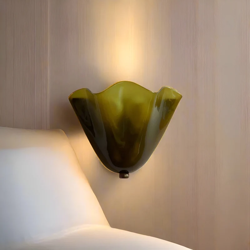 Euroselle Retro Glass Wall Sconce Warm LED Accent Light