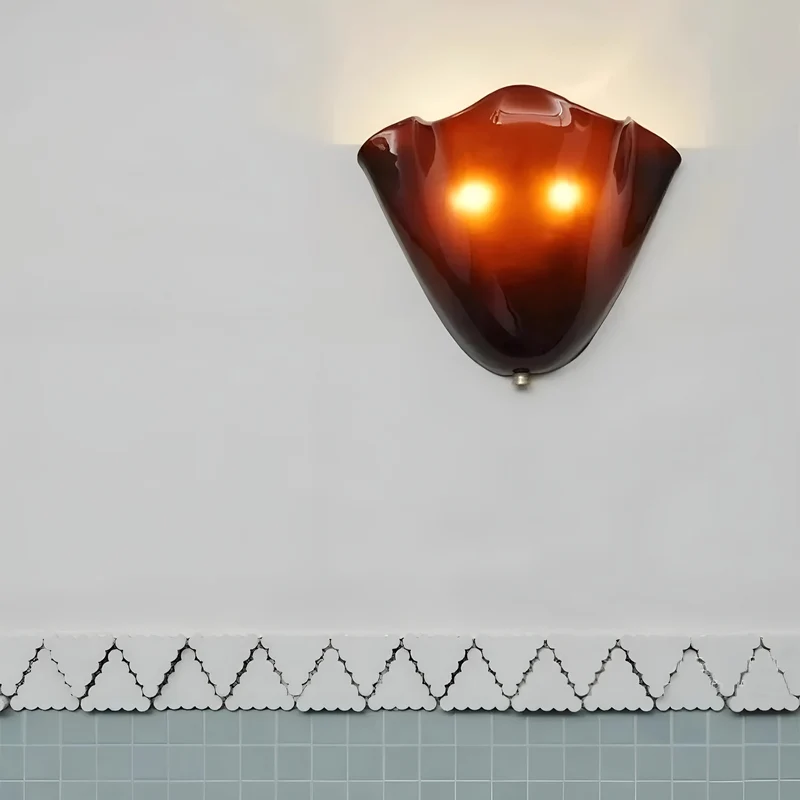 Euroselle Retro Glass Wall Sconce Warm LED Accent Light