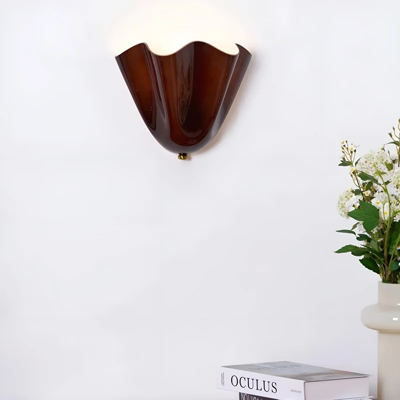 Euroselle Retro Glass Wall Sconce Warm LED Accent Light