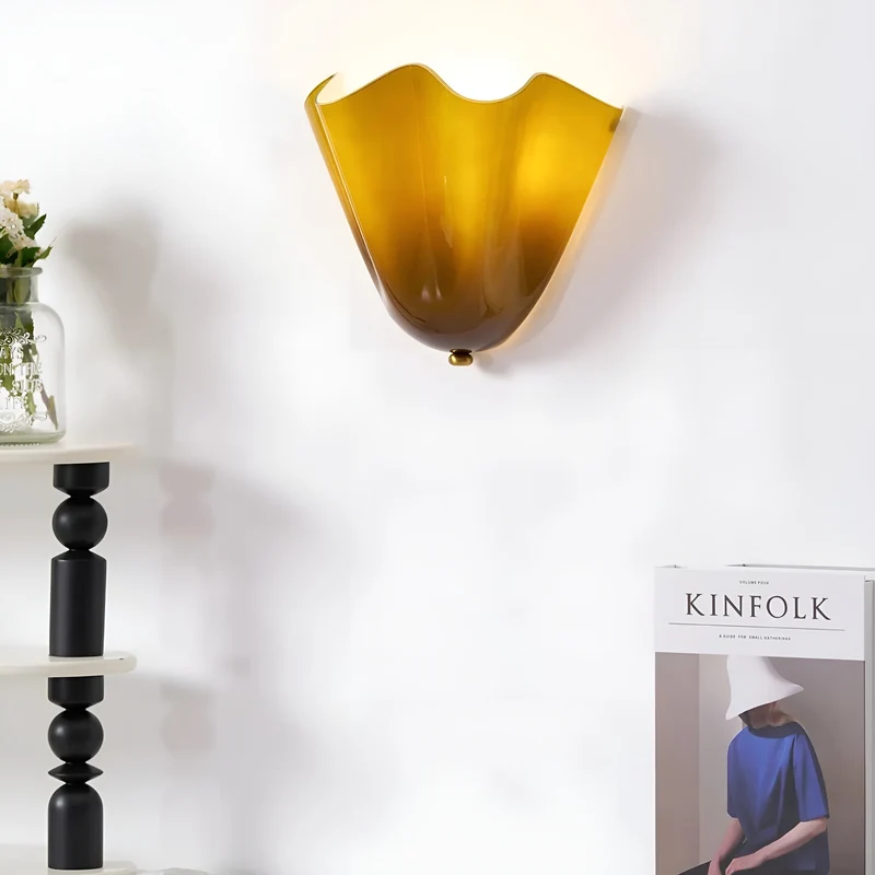 Euroselle Retro Glass Wall Sconce Warm LED Accent Light