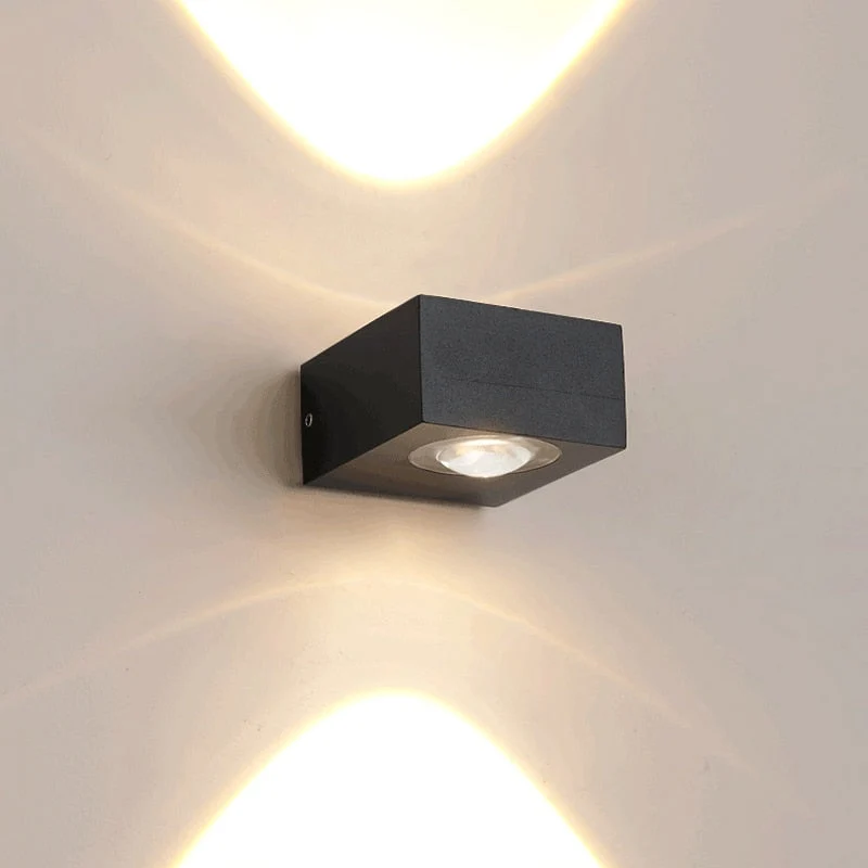 Euroselle Outdoor LED Wall Light 6W Black Waterproof Aluminum Dual Direction LED Wall Lighting
