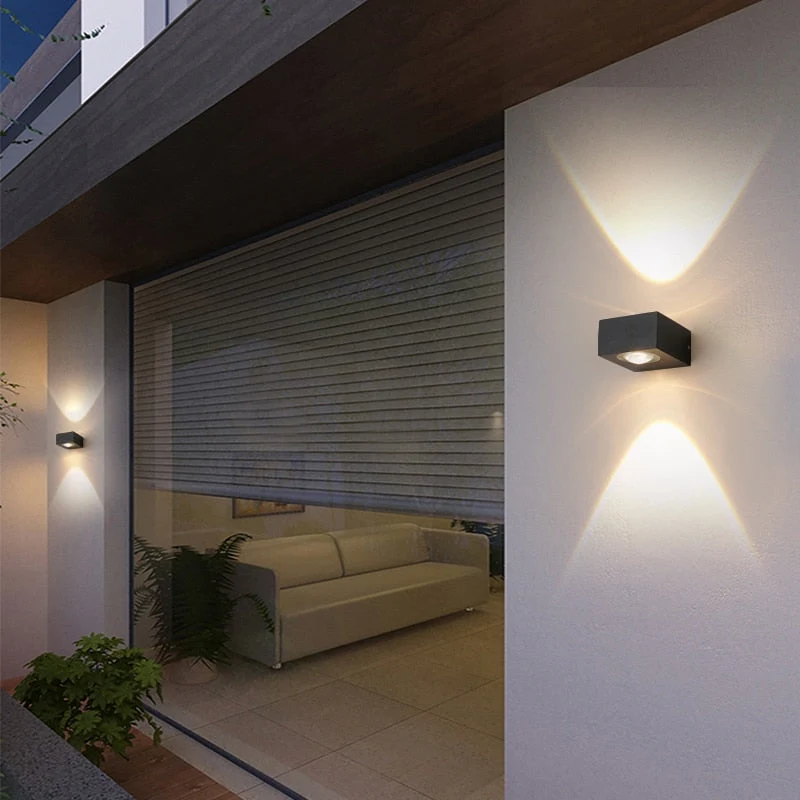 Euroselle Outdoor LED Wall Light 6W Black Waterproof Aluminum Dual Direction LED Wall Lighting