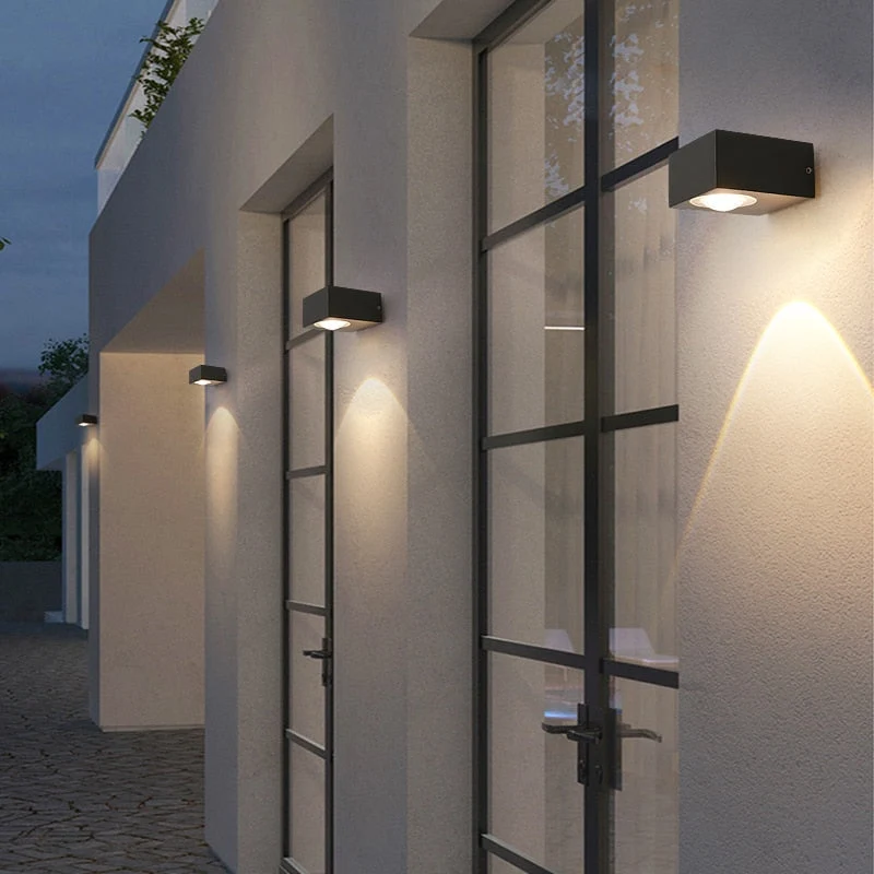 Euroselle Outdoor LED Wall Light 6W Black Waterproof Aluminum Dual Direction LED Wall Lighting