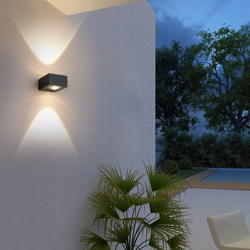 Euroselle Outdoor LED Wall Light 6W Black Waterproof Aluminum Dual Direction LED Wall Lighting