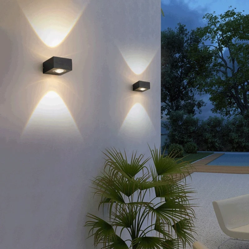 Euroselle Outdoor LED Wall Light 6W Black Waterproof Aluminum Dual Direction LED Wall Lighting