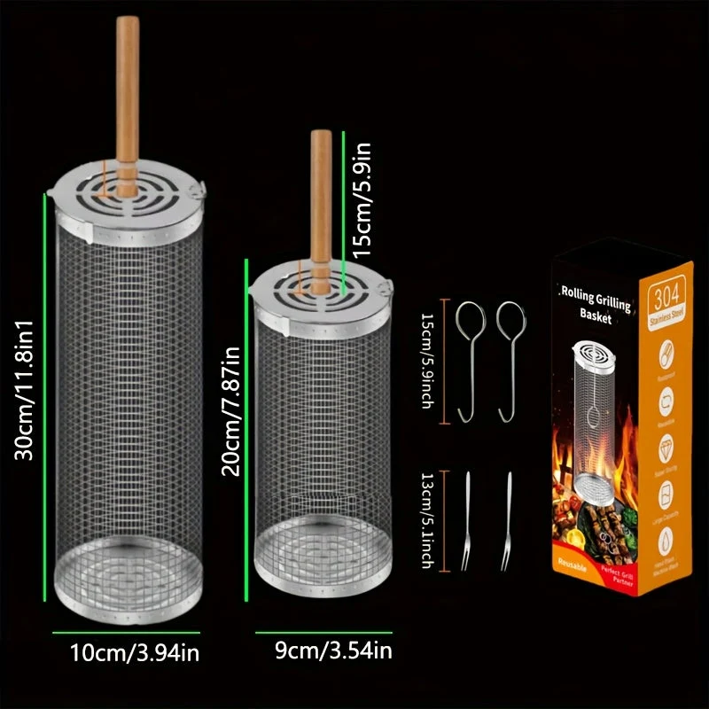 Euroselle Portable Heat-Resistant Grill Set For Open Flame Cooking