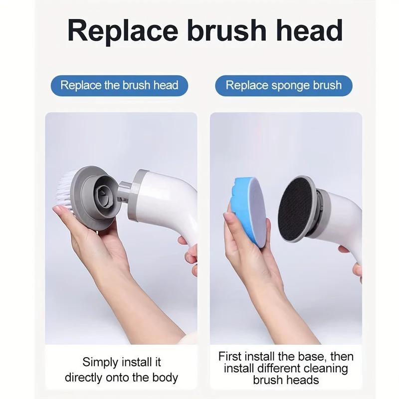 Euroselle 9-In-1 Multifunctional Electric Cleaning Brush Set for Home and Car