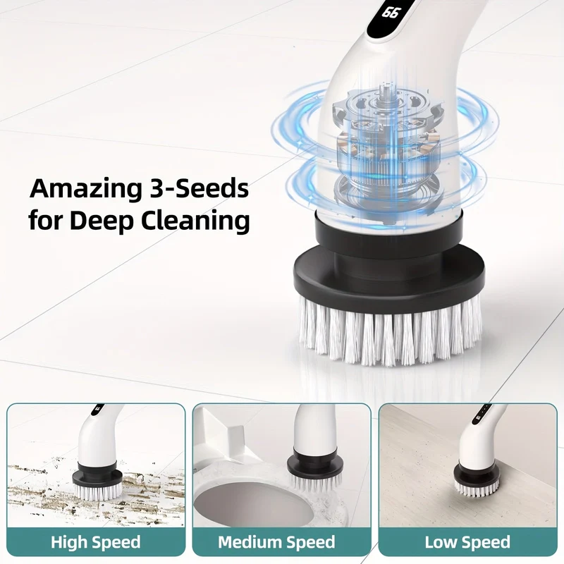 Euroselle 9-In-1 Multifunctional Electric Cleaning Brush Set for Home and Car