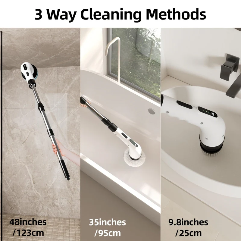 Euroselle 9-In-1 Multifunctional Electric Cleaning Brush Set for Home and Car