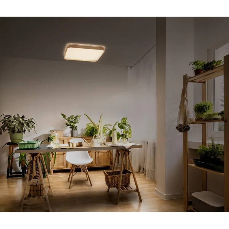 OSRAM ORBIS Alicia Deckenleuchte dimmbar Click-DIM 24W 395x395mm Holzdekor