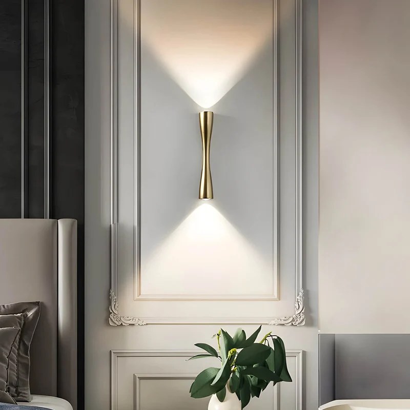 Euroselle Wall Mounted Up Down Lamp With COB LED Aluminum Glass Fixture