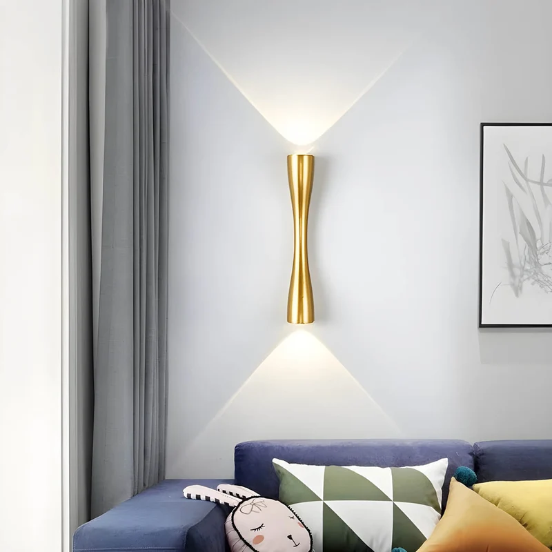 Euroselle Wall Mounted Up Down Lamp With COB LED Aluminum Glass Fixture