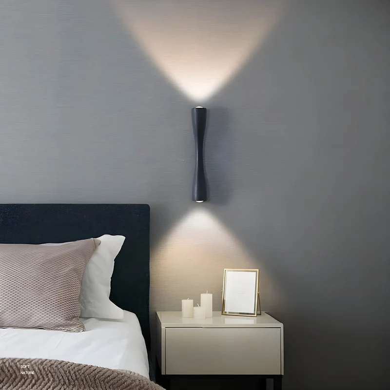Euroselle Wall Mounted Up Down Lamp With COB LED Aluminum Glass Fixture