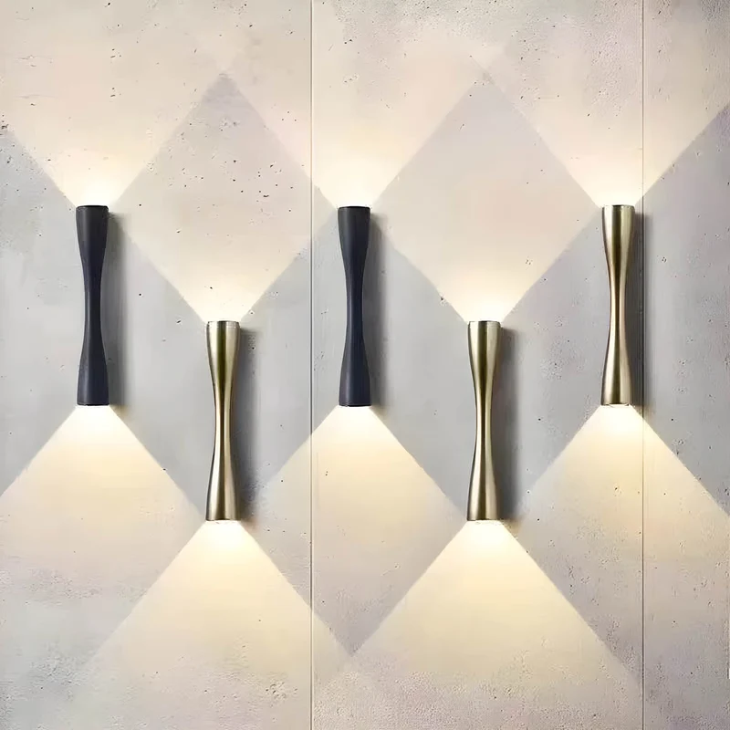 Euroselle Wall Mounted Up Down Lamp With COB LED Aluminum Glass Fixture