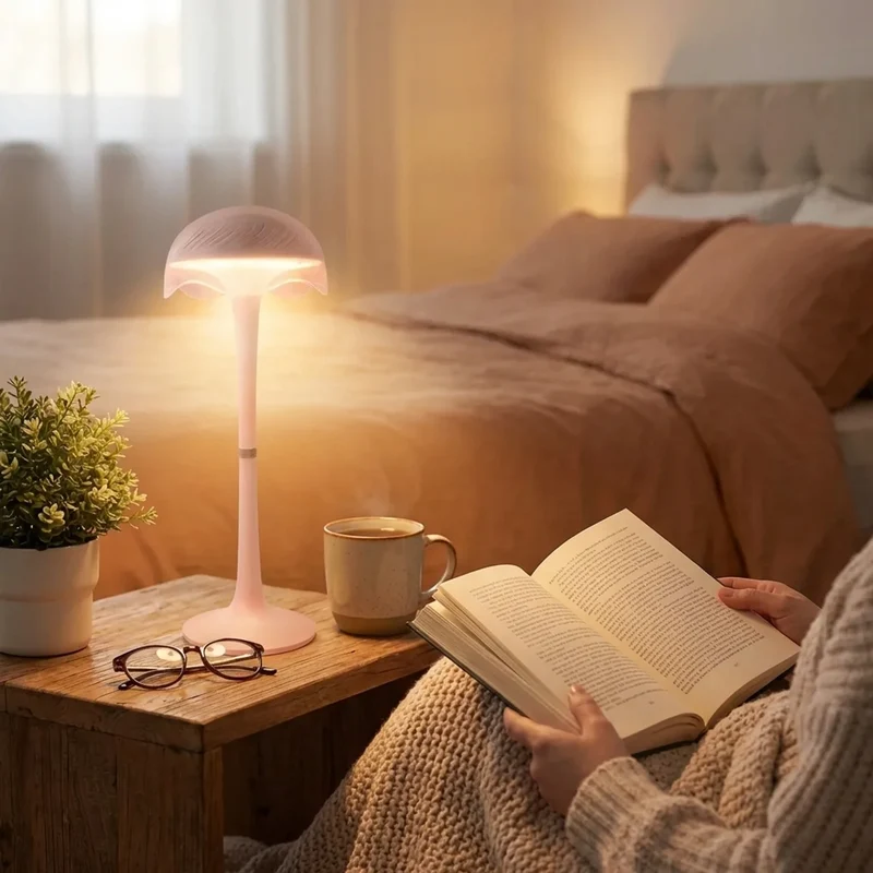 Euroselle LED Night Light Desk Lamp With RGB Touch Control And USB Rechargeable Warm White Plastic