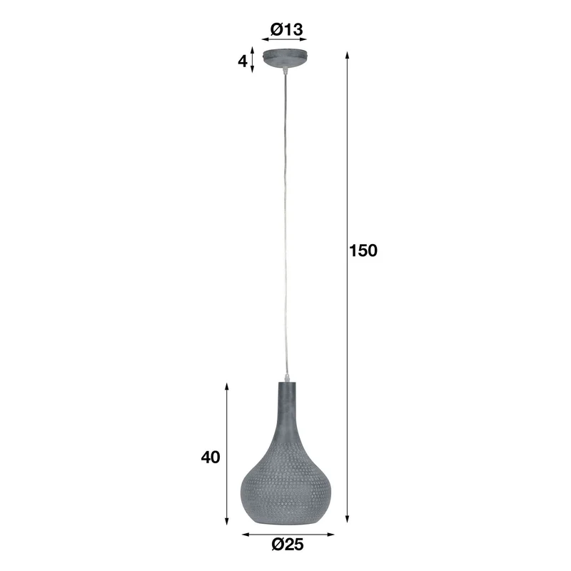 Hängelampe 1L industry concrete Kegel
