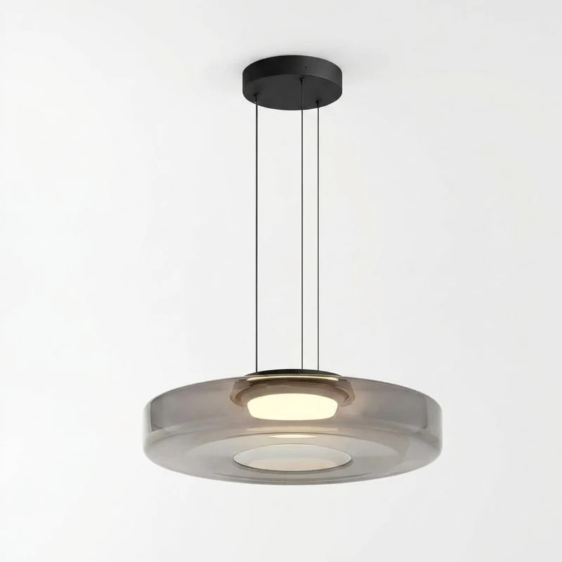 LumenNova Dynamic Amber Glass Kitchen Pendant Light By Euroselle