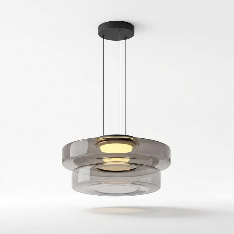 LumenNova Dynamic Amber Glass Kitchen Pendant Light By Euroselle