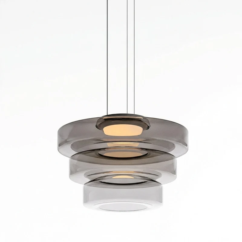 LumenNova Dynamic Amber Glass Kitchen Pendant Light By Euroselle