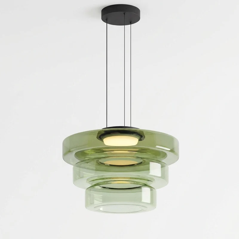 LumenNova Dynamic Amber Glass Kitchen Pendant Light By Euroselle