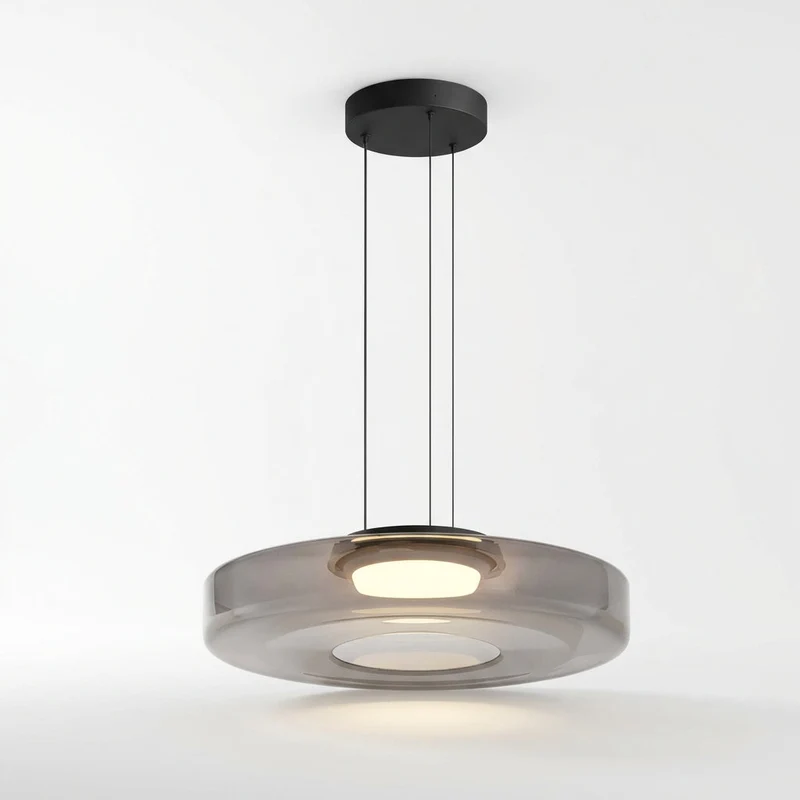 LumenNova Dynamic Amber Glass Kitchen Pendant Light By Euroselle