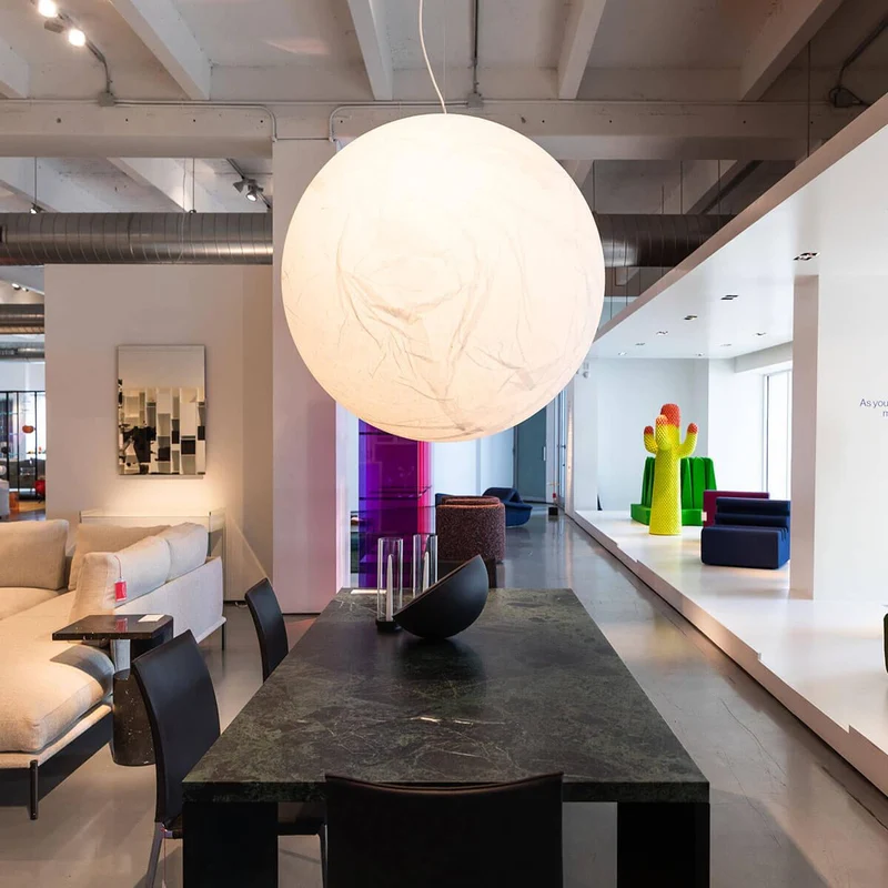 LunaSilk Moonlit Glow Ceiling Lamp With Silk Accent For Calm Rooms Euroselle