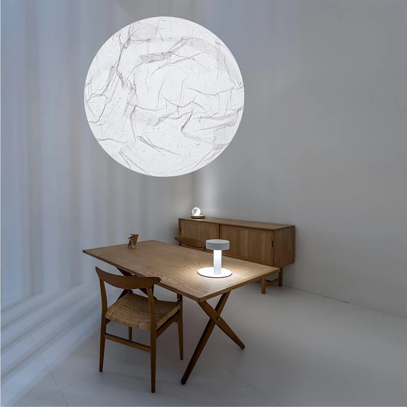 LunaSilk Moonlit Glow Ceiling Lamp With Silk Accent For Calm Rooms Euroselle