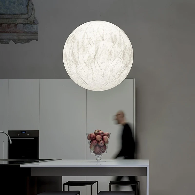 LunaSilk Moonlit Glow Ceiling Lamp With Silk Accent For Calm Rooms Euroselle