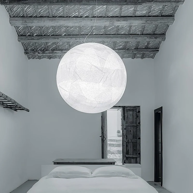 LunaSilk Moonlit Glow Ceiling Lamp With Silk Accent For Calm Rooms Euroselle
