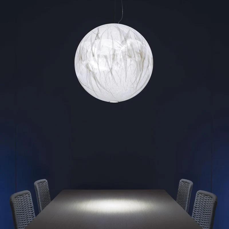 LunaSilk Moonlit Glow Ceiling Lamp With Silk Accent For Calm Rooms Euroselle